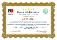 Cargar imagen en el visor de la galería, Online Course: Introduction to Carbon Footprint and ESG for SMEs – (DECAR-3300)